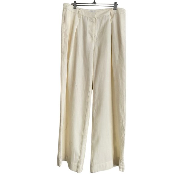 WeWoreWhat Pants - NWT WeWoreWhat Womens Off White Linen Blend Trouser Size‎ 4 Straight High Rise